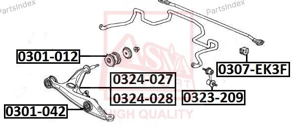 Stabilizer Bar Bushing Asva 0307EK3F Tbilisi - photo 2
