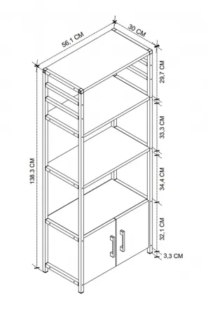 Кухонный шкаф с текстурой сосны BF-668 (138,3*56,1*30 см) Тбилиси
