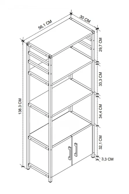 Кухонный шкаф с текстурой сосны BF-668 (138,3*56,1*30 см) Тбилиси - изображение 2