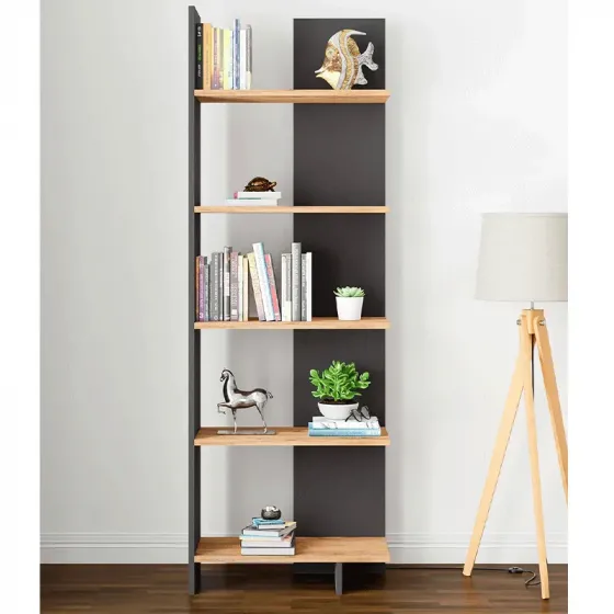 Пятиуровневая книжная полка из черного дерева и сосны KT3-GA (580) (176*60*29 см) Тбилиси