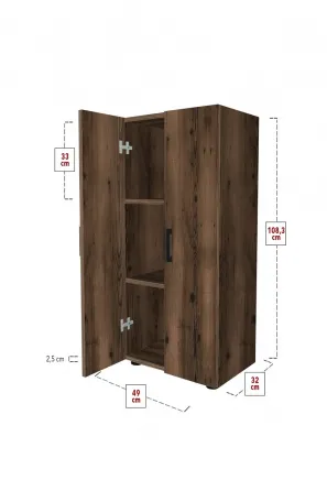 Трехъярусный многофункциональный шкаф с отделкой под дерево BF-770 (108,3 см x 49 см x 32 см) Тбилиси