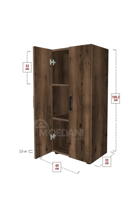 Трехъярусный многофункциональный шкаф с отделкой под дерево BF-770 (108,3 см x 49 см x 32 см) Тбилиси - изображение 3