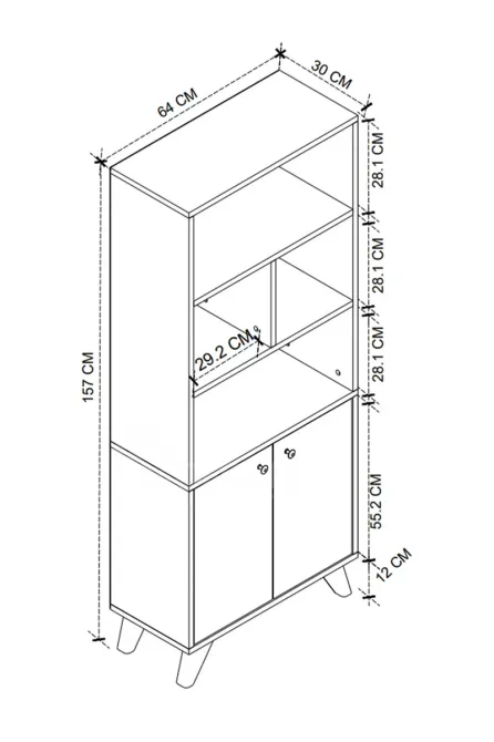 Книжный шкаф BF-663 (157*64*30 см) Тбилиси - изображение 3