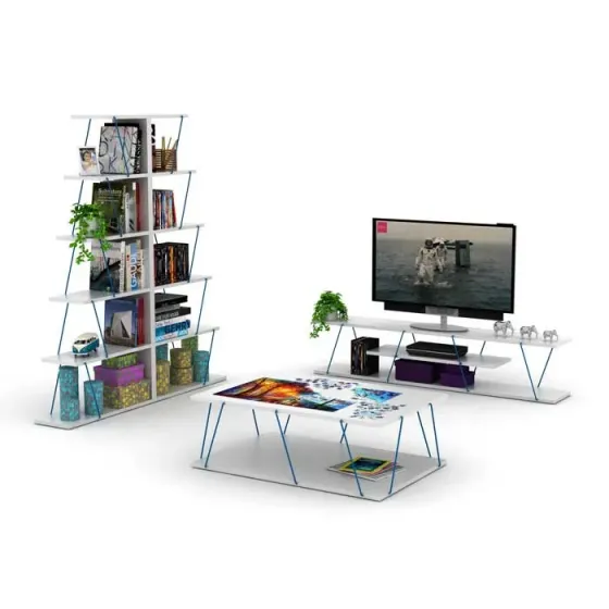 Книжный шкаф Comfort Room Tars Bookcase Mini (бело-синий) Rf160405 (65*146*22 см) Тбилиси