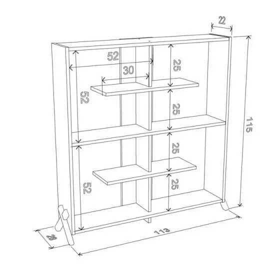 Книжный шкаф Comfort Room Kipp (орехово-белый) Rf170201 (113*28*115 см) Тбилиси