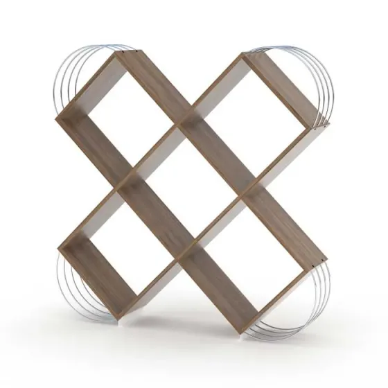 Полка для гостиной Comfort Room ASE, книжный шкаф (орех-хром), Rf170401 (120*25*120 см) Тбилиси