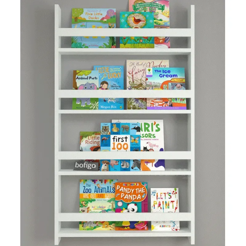 Четырехъярусная настенная книжная полка (120*74*10 см, белая) Тбилиси - изображение 1