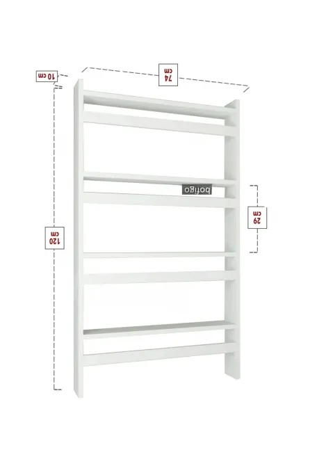 Четырехъярусная настенная книжная полка (120*74*10 см, белая) Тбилиси - изображение 3