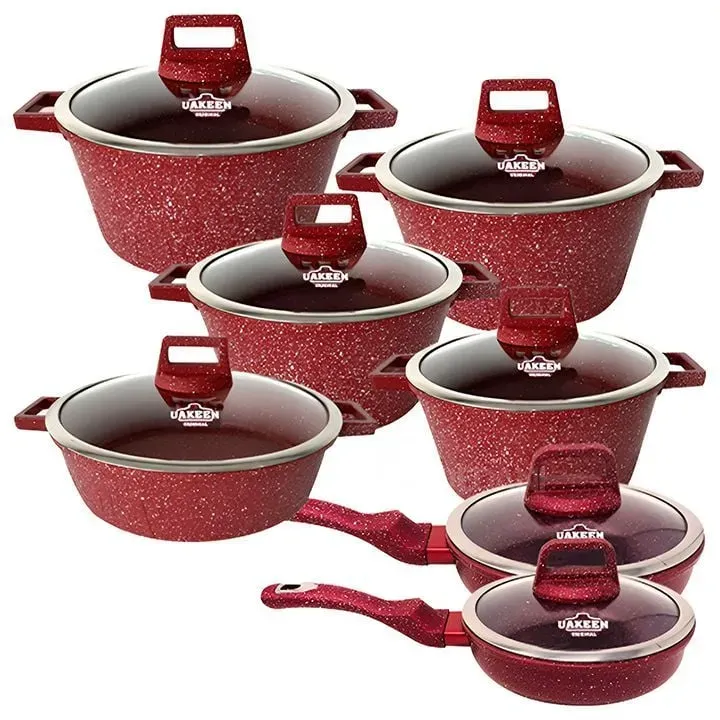 Ქვაბების 7 ცალიანი ნაკრები Uakeen Uc18310 RED თბილისი - photo 1