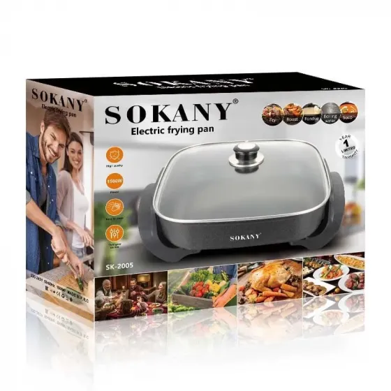 Ელექტრო ტაფა Sokany SK-2005 (1500 W, 5.5 L) Black თბილისი