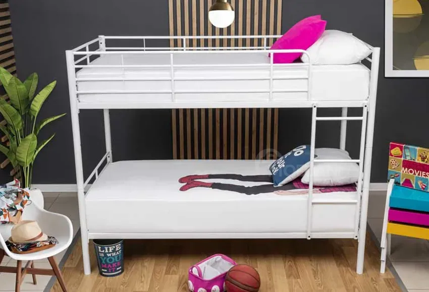 Ტრანსფორმერი ორსართულიანი მეტალის საწოლი თეთრი 90*200 თბილისი - photo 1