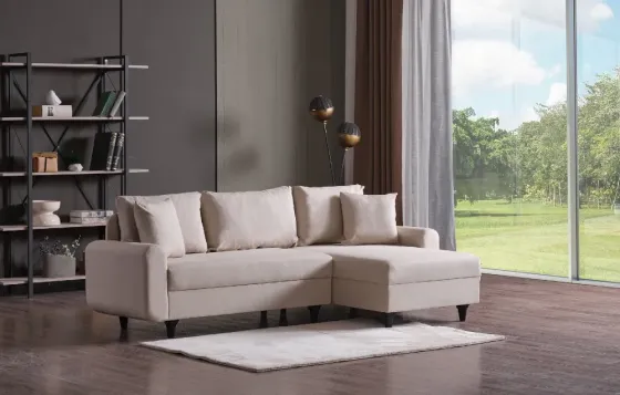 Კუთხის დივანი Flavia კრემისფერი (Kg1070) თბილისი