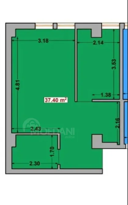 იყიდება 2 ოთახიანი ბინას 38მ² 2/9 სართ თბილისი - photo 14