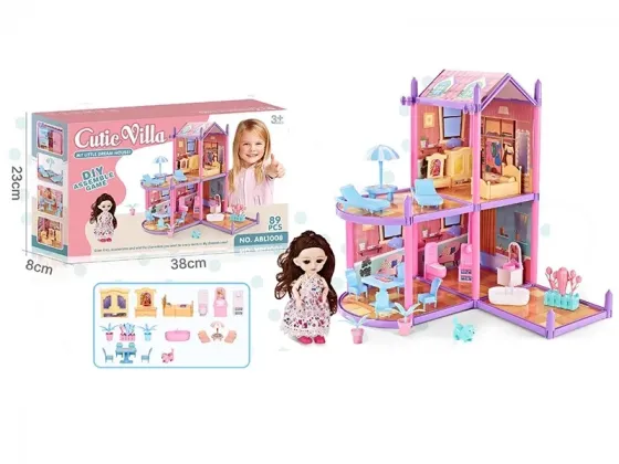 Სათამაშო სახლი 2 თოჯინით და ავეჯით Cutie Villa 1004 თბილისი