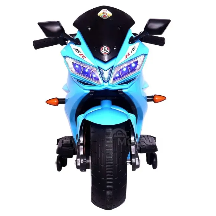 Საბავშვო ელექტრო მოტოციკლეტი R15Blu კაუჩუკის საბურავებით/ტყავის სავარძლით თბილისი - photo 5