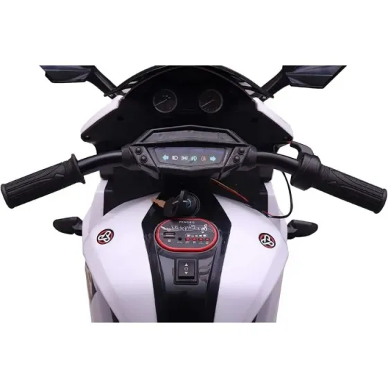 Საბავშვო ელექტრო მოტოციკლეტი R15 კაუჩუკის საბურავებით/ტყავის სავარძლით თბილისი