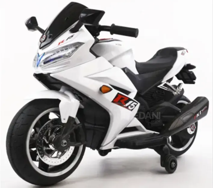 Საბავშვო ელექტრო მოტოციკლეტი R15 კაუჩუკის საბურავებით/ტყავის სავარძლით თბილისი - photo 1