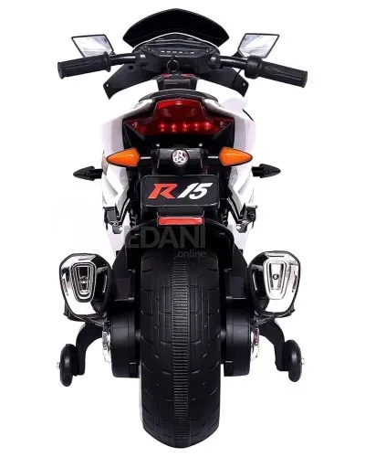 Საბავშვო ელექტრო მოტოციკლეტი R15 კაუჩუკის საბურავებით/ტყავის სავარძლით თბილისი - photo 2