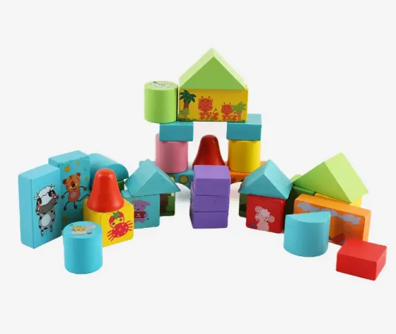 Ხის კუბიკები ფერადი 32 ცალი თბილისი