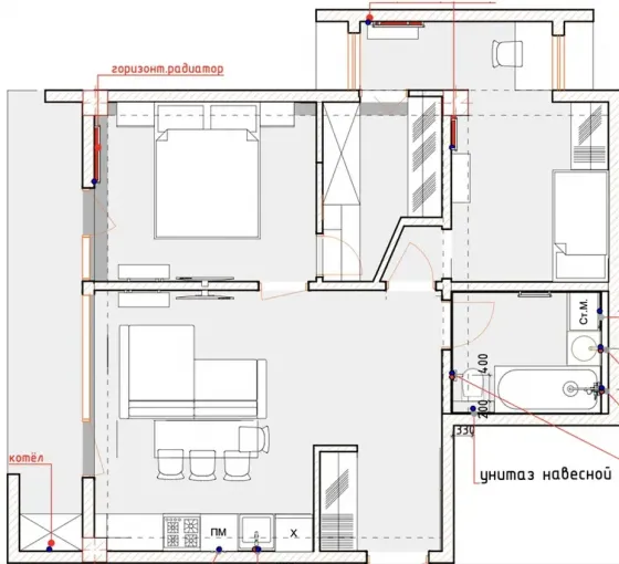 იყიდება 2 ოთახიანი ბინას 72მ² 3/5 სართ რუსთავი