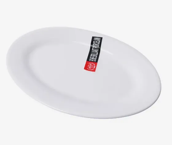 Კერამიკის თეფში თეთრი, ოვალური Bone 22.5 სმ თბილისი