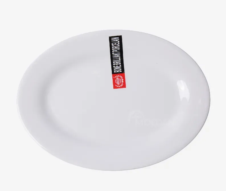 Კერამიკის თეფში თეთრი, ოვალური Bone 25 სმ თბილისი - photo 1