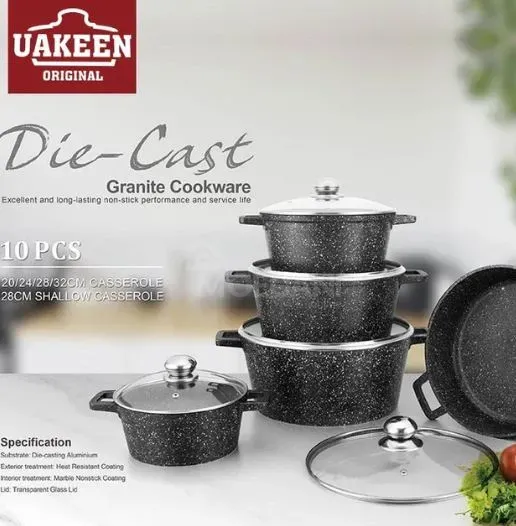 10 ცალიანი გრანიტის ქვაბების ნაკრები თბილისი - photo 2