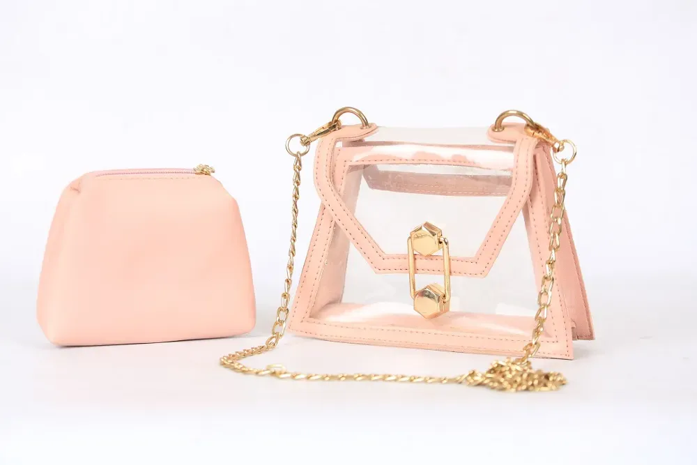 Ქალის ხელჩანთა გამჭვირვალე ვარდისფერი თბილისი - photo 1