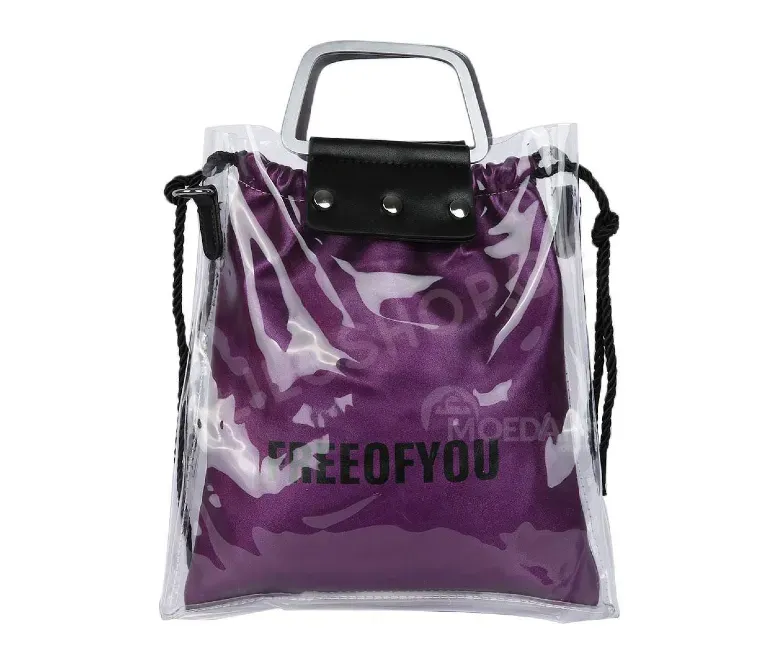 Freeofyou transparent canvas bag - with metal ears purple Tbilisi - photo 1