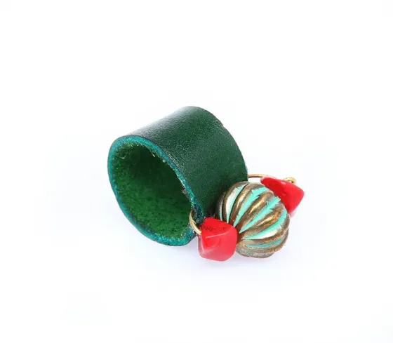 Ხელნაკეთი მწვანე ტყავის ბეჭედი თბილისი