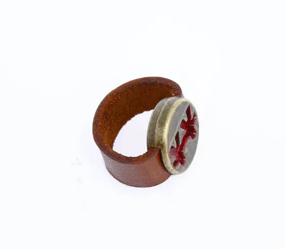 Ხელნაკეთი ღია ყავისფერი ტყავის ბეჭედი თბილისი