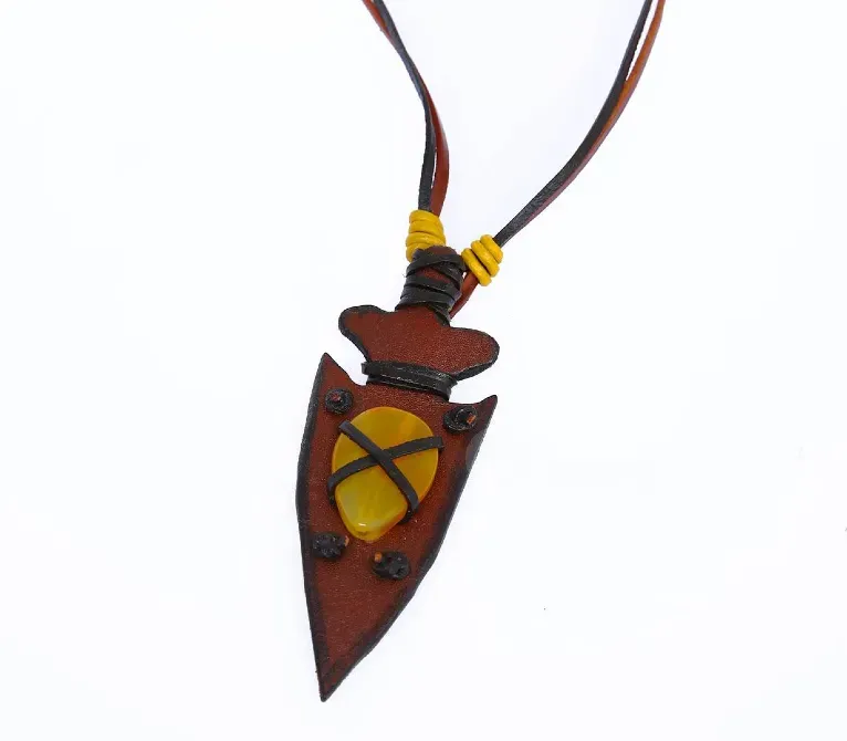 Ტყავის ყელსაბამი ქარვის ქვით თბილისი - photo 2