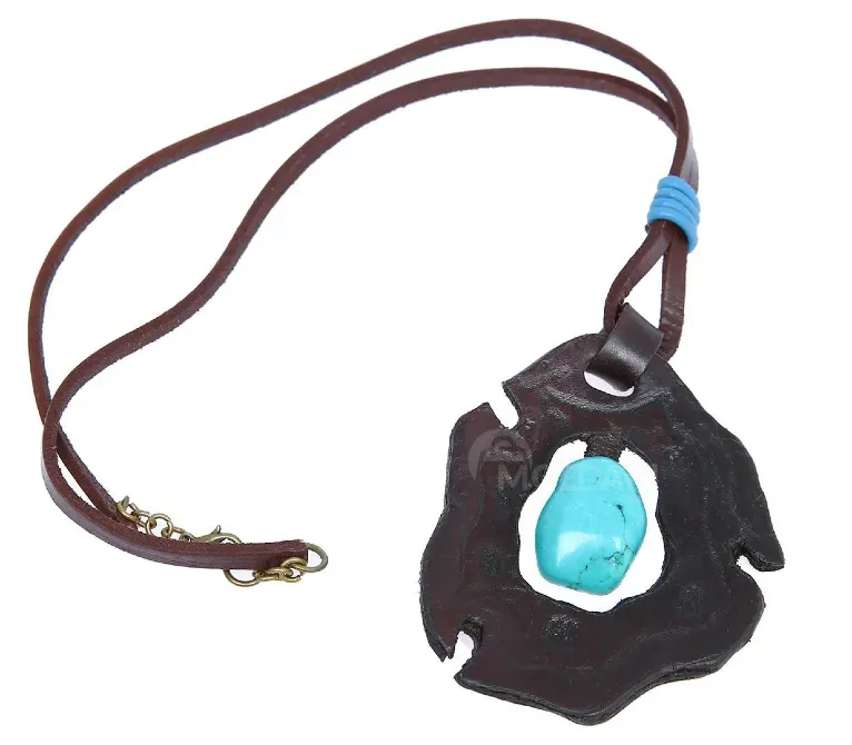 Brown necklace with turquoise stone Tbilisi - photo 1