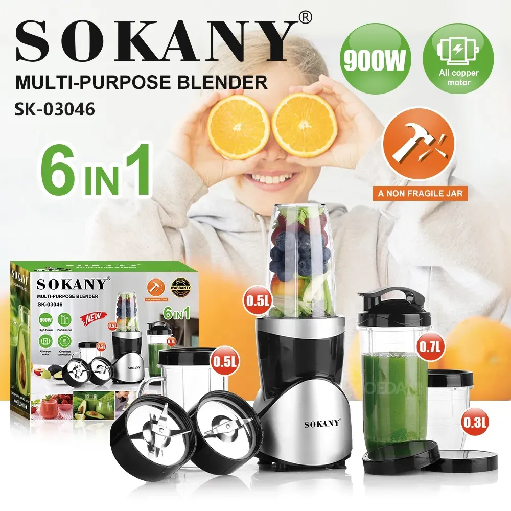 Მრავალფუნქციური ბლენდერი 6-1 ში Sokany SK-03046 თბილისი - photo 2