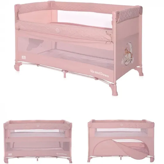 Საბავშვო საწოლ-მანეჟი Lorelli UP AND Down Pink თბილისი