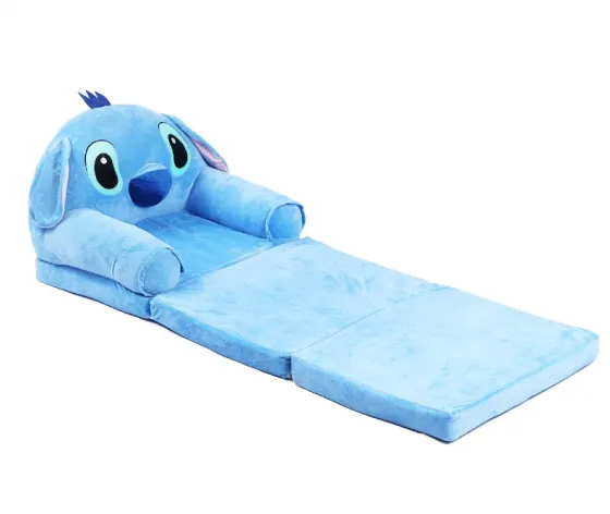 Რბილი საბავშვო გასაშლელი სავარძელი ცისფერი ფერის Stitch თბილისი