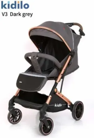 Საბავშვო სასეირნო ეტლი Kidilo V3 მუქი ნაცრისფერი თბილისი