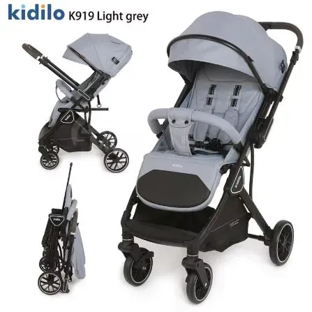 Საბავშვო სასეირნო ეტლი Kidilo K919 ღია ნაცრისფერი თბილისი - photo 1