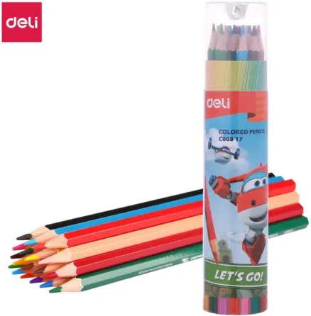 Ფერადი ფანქრები სათლელით Deli 18 ფერი C00817 თბილისი