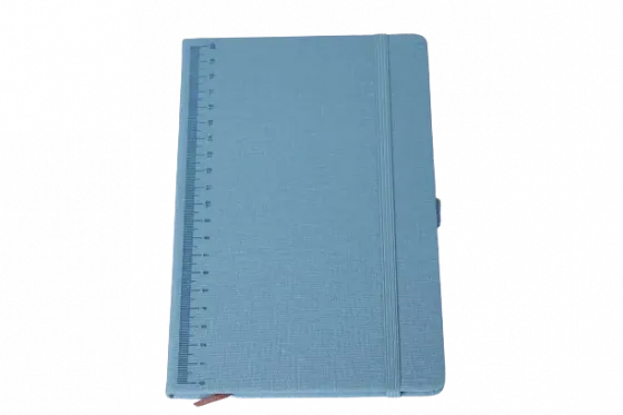 Ბლოკნოტი სახაზავიანი ნაჭრის მყარი ყდით უჯრიანი 120 ფურცლიანი რეზინით და კალმის დამჭერით თბილისი