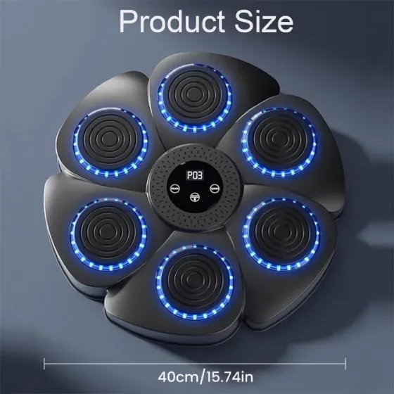 Კედელზე დასამონტაჟებელი Bluetooth მუსიკალური კრივის აპარატი + 2 შავი ხელთათმანი Onepunch თბილისი