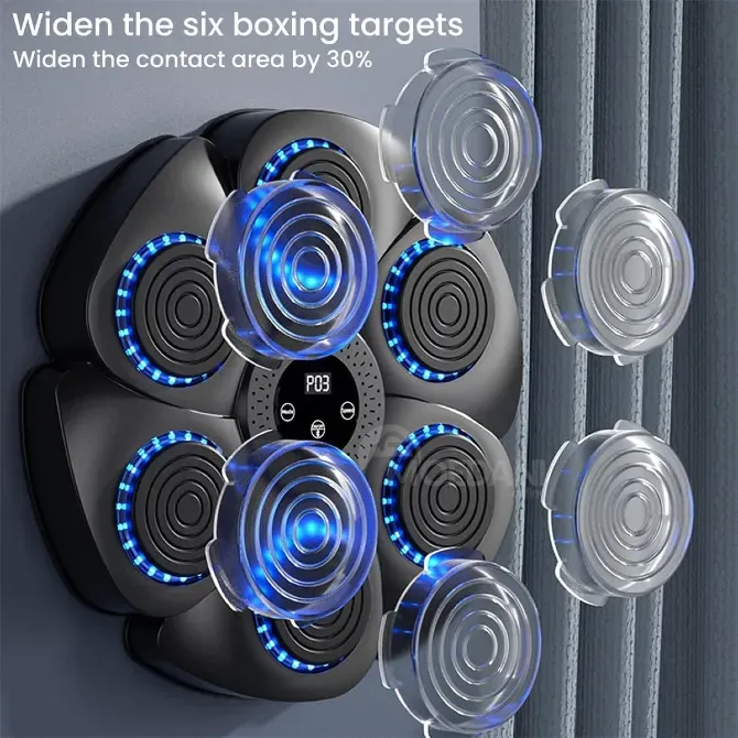 Კედელზე დასამონტაჟებელი Bluetooth მუსიკალური კრივის აპარატი + 2 შავი ხელთათმანი Onepunch თბილისი - photo 2