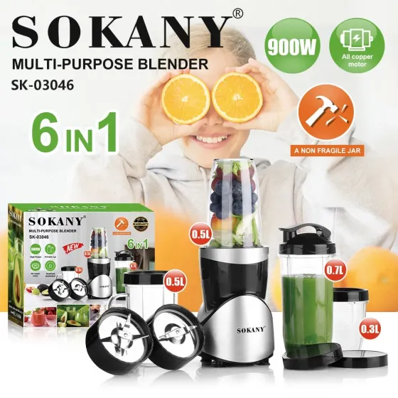 Მრავალფუნქციური ბლენდერი 6-1 ში Sokany SK-03046 თბილისი