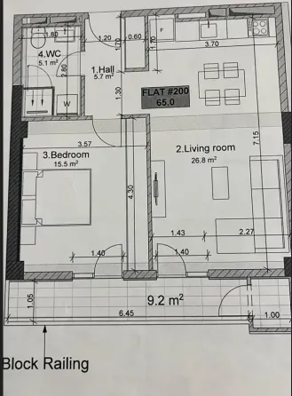 იყიდება 2 ოთახიანი ბინას 65მ² 14/25 სართ თბილისი