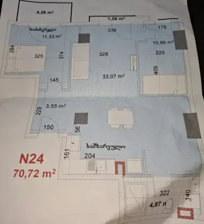 იყიდება 3 ოთახიანი ბინას 70მ² 5/15 სართ თბილისი