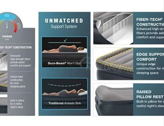 Надувной матрас, матрас, бесплатная доставка! ‎99 x 191 x 42 см Тбилиси - изображение 4