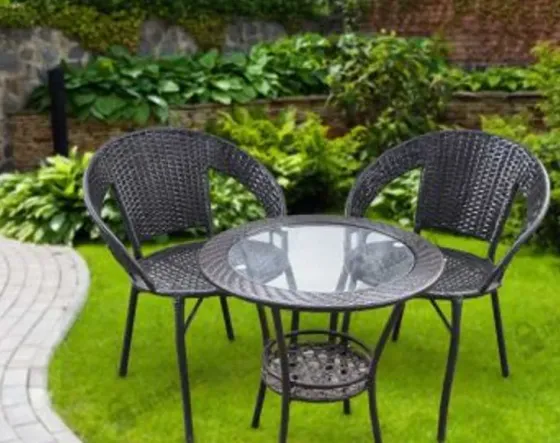 Стол, 2 стула, бесплатная доставка! Плетеная мебель из ротанга. Тбилиси