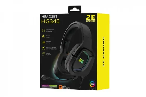 Ყურსასმენი მიკროფონით 2E Gaming Headset Hg330 RGB 3.5 MM Black 2E-Hg340Bk თბილისი
