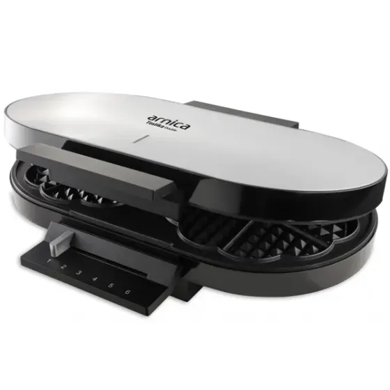 Ვაფლის აპარატი Arnica Gh26230, 1200W, Waffle Maker, Black/Silver თბილისი