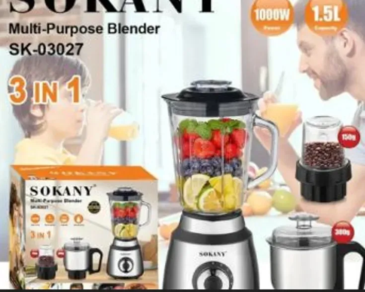 Ბლენდერი მეტალის დეტალებით 1000W 3 in 1 თბილისი - photo 2